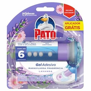 Pato Desodorizador Sanitário Gel Adesivo Lavanda c Aplicador, 6 Discos