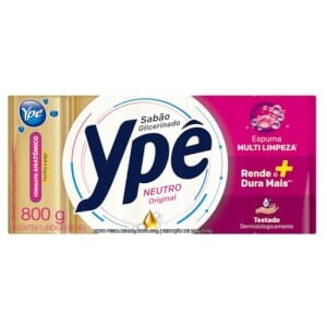 Ypê Sabão em Barra Glicerinado Neutro 800g - 5 Unidades de 160g