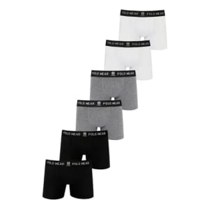 Kit com 6 Cuecas Polo Wear Boxer Algodão