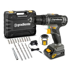 Furadeira Parafusadeira Sem Fio A Bateria Gpb12vd 12v 38 10mm Com Maleta E Acessórios Gradiente