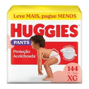 Fralda Huggies Supreme Care Roupinha XG 144 unidades (3x48 unidades)