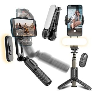 KOSCHEAL Estabilizador Celular Gimbal de 1 Eixo com Luz e Controle Remoto