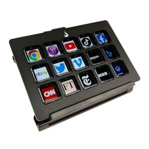 Mesa Controladora de Stream Rise Mode Vision 02 Alumínio, 15 Teclas LCD, Premium, Preto RM-MC-02-B