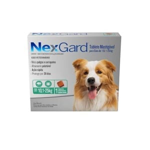 NexGard Antipulgas e Carrapatos para Cães de 10,1 a 25kg - 1 tablete