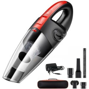 Aspirador de Pó Portátil Sem Fio, 120W Alta Potência com Sucção Poderosa, Uso SecoÚmido, Recarregável, para Carros e Casa, Filtro Lavável, Inc