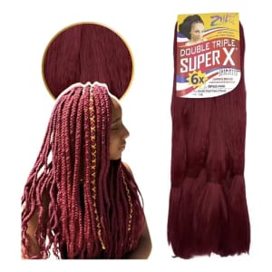 Cabelo Kanekalon Jumbo Tranças Box Braid Super X Zhang Hair Cor Vinho 118