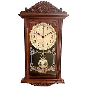 Relógio de Parede Antigo Quickway Rustico Harry Potter - Cor Madeira Vintage Grande Com Pêndulo Silêncioso Que Balança Moderno Para Cozinha, Sala De