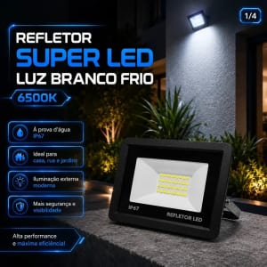 Kit com 4 Refletores Super Led 200W Prova D'água Bivolt