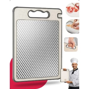 Tabua De Corte Dupla Face Inox E Pp Livre De Bpa Com Afiador Embutido Para Cortar Carne Legumes Frutas Homeroarte