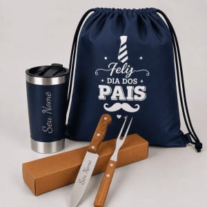 Kit Presente Churrasco Copo Térmico Caixa Tema Dia Do Pais