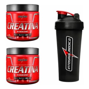 Kit 2 Creatina Integralmedica 300g + Coqueteleira 600ml Neutro