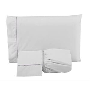 Jogo De Cama Lençol 400 Fios 3 Peças Ponto Palito Casa Dona (casal, Branco)