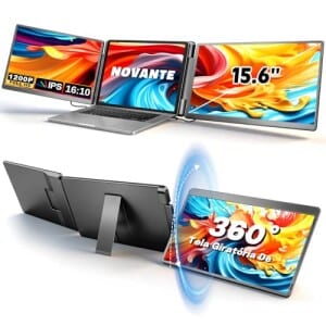 Monitor Duplo Portátil para Notebook 15.6" - Expansor de Telas Triplo com Design 360° Baixa Luz Azul Tela IPS FHD 10