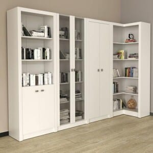 Kit 4 Armários Multiuso de Escritório com 6 Portas Branco