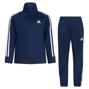 Adidas Conjunto de calça jogger de tricô para meninos Collegiate azul-marinho 4