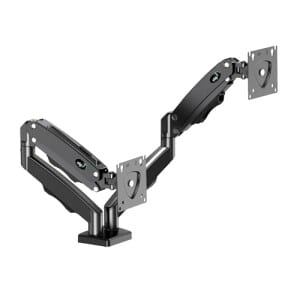 ELG F160N Suporte Articulado de Mesa com Pistão a Gás e Ajuste de Altura 2 Monitores de 17 a 35 Com Organiza