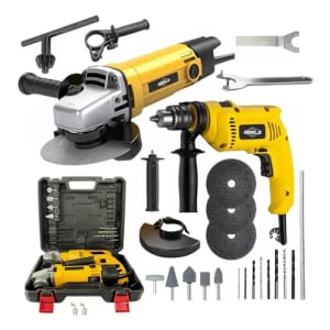 Kit Furadeira Parafusadera + Esmerilhadeira Lixadeira 110v
