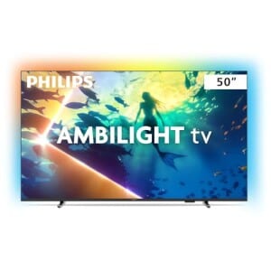 PHILIPS, Smart TV Ambilight 50" 4K, Titan OS, 50PUG810078, Comando de Voz, HDR10+Dolby Atmos, VRRALLM, Bluetooth