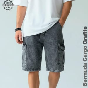 Bermuda Jeans Cargo Baggy