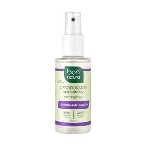 BONI NATURAL - Desodorante Spray Natural E Vegano Com Óleos Essenciais De Melaleuca E Lavanda, 120mL