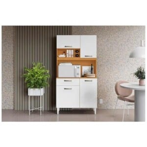 Armário de Cozinha Compacta Aramóveis Malva 4 Portas 1 Gaveta