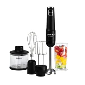 Mixer Mallory Multifree 4 em 1, 14.000 RPM, Bateria de Longa Duração, Função Pulsar e Turbo, Lâminas de Aço Inox, Copo Ultra Resistente Bivolt