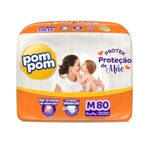 Fralda Pom Pom Protek Proteção de Mãe M 80 unidades