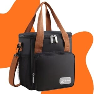 Bolsa Térmica Para Marmita Lancheira Escolar Trabalho Academia Fitness Masculina Feminina Com Alça Ajustável 12L (Preto)