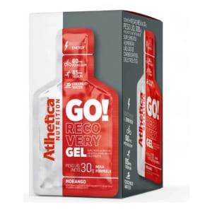Pack com 10 Sachês Energy Now Gel Atlhetica Nutrition GO! 30g Morango