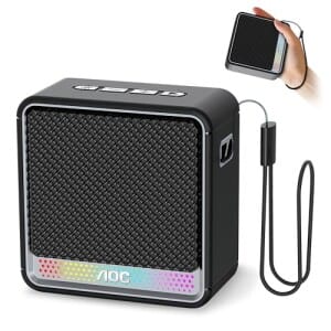 AOC ACS2311 Caixa de Som Portátil, Caixa de Som Bluetooth, à Prova d'Água IPX5, 12 Horas de Reprodução,Som Limpo e Potente, Emparelhamento Estér