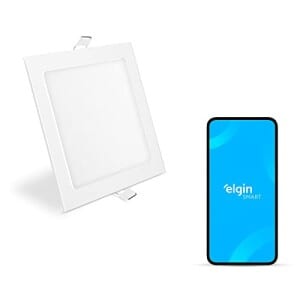 Luminária Inteligente 18w 3000-6500k Wifi Elgin Quadrada De Embutir Compatível Com Alexa E Google Home