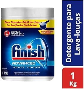 Finish Advanced Detergente Para Lava Louças Em Pó, Sabão Limpeza Profunda, 1kg