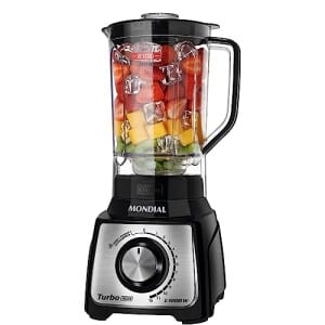 MONDIAL Liquidificador Turbo, PretoInox, 1200W, 110V - L-1200 BI