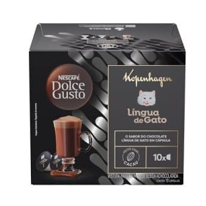 Kit com 10 Cápsulas Nescafé Dolce Gusto Kopenhagen Língua de Gato