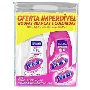 Tira Manchas Gel Vanish Multiuso para roupas brancas e coloridas - 2 unidades de 1,5L