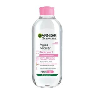 Garnier SkinActive Água Micelar de Limpeza Tudo em 1 Solução Demaquilante que Limpa Tonifica e Remove Oleosidade F