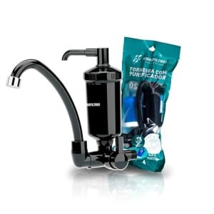 Hidrofiltros - Torneira de Cozinha Parede Pop com Filtro Purificador de Água Preta Hidrofiltros