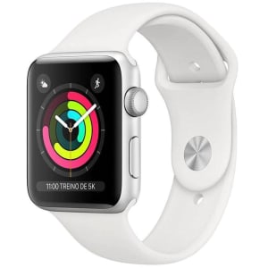 Apple Watch Series 3, 38 mm, Alumínio Prata, Pulseira Esportiva Branca e Fecho Clássico - MTEY2BZ/A