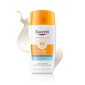 EUCERIN Protetor Solar Facial Ultra Fluido FPS 60 50ml Hydro Fluid Antioleosidade Antioxidante Rosto Proteção UVA