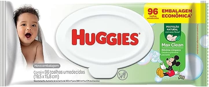 Lenços Umedecidos Huggies Max Clean - 96 lenços