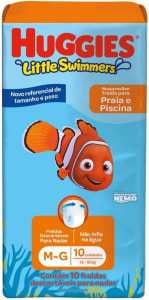 Fralda Infantil Huggies Little Swimmers M/G 10 Unidades