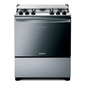 Fogão Brastemp 5 Bocas Cor Inox Com Botões Removíveis E Excl Inox 127220v
