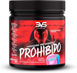 3VS Nutrition Pré Treino Prohibido 180g Sabor Algodão Doce