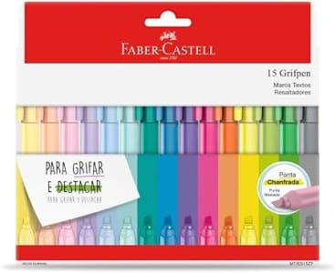 Caneta Marca Texto, Faber-Castell, Grifpen, 15 Cores, Modelo: MT/ES15ZF, Cor: Multicor