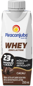 10 Unidades Whey Zero Lactose Piracanjuba 250ml