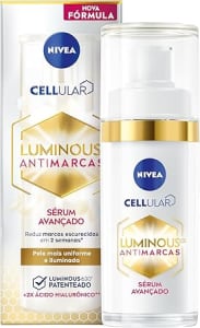 NIVEA Sérum Facial Cellular Luminous 630 30ml - Enriquecido com Ácido Hialurônico e Vitamina E, sua fórmula reduz marcas escurecidas, deixa a pele uniforme e previne o surgimento de novas marcas, proporcionando uma pele mais luminosa