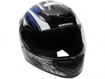 Capacete MX Cobra Plus Mixs Preto e Azul - Tam. 60