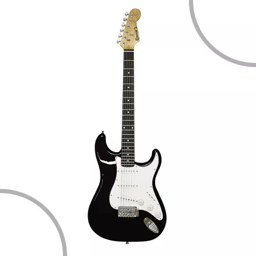 Guitarra Elétrica Stratocaster Queen's 6 Cordas Material Do Diapasão Madeira De Lei (Preto)
