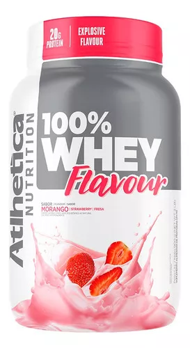 Suplemento Atlhetica Nutrition 100% Whey Flavour sabor morango de 900g