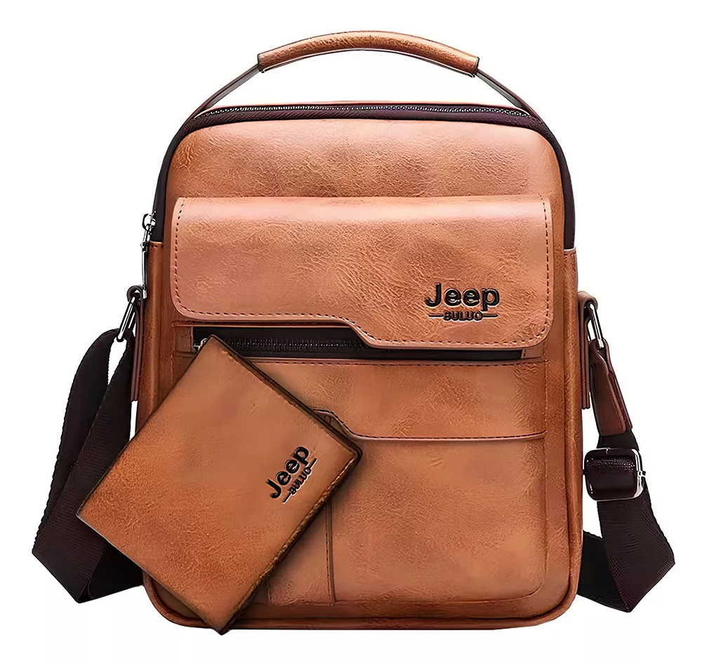 Bolsa Masculina Couro Jeep Buluo Transversal+carteira